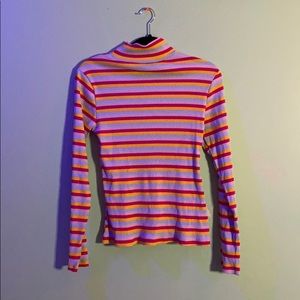striped mock turtleneck